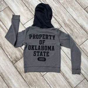 Victorias Secret PINK Hoodie Womens Medium Black Gray Full Zip Up Oklahoma State